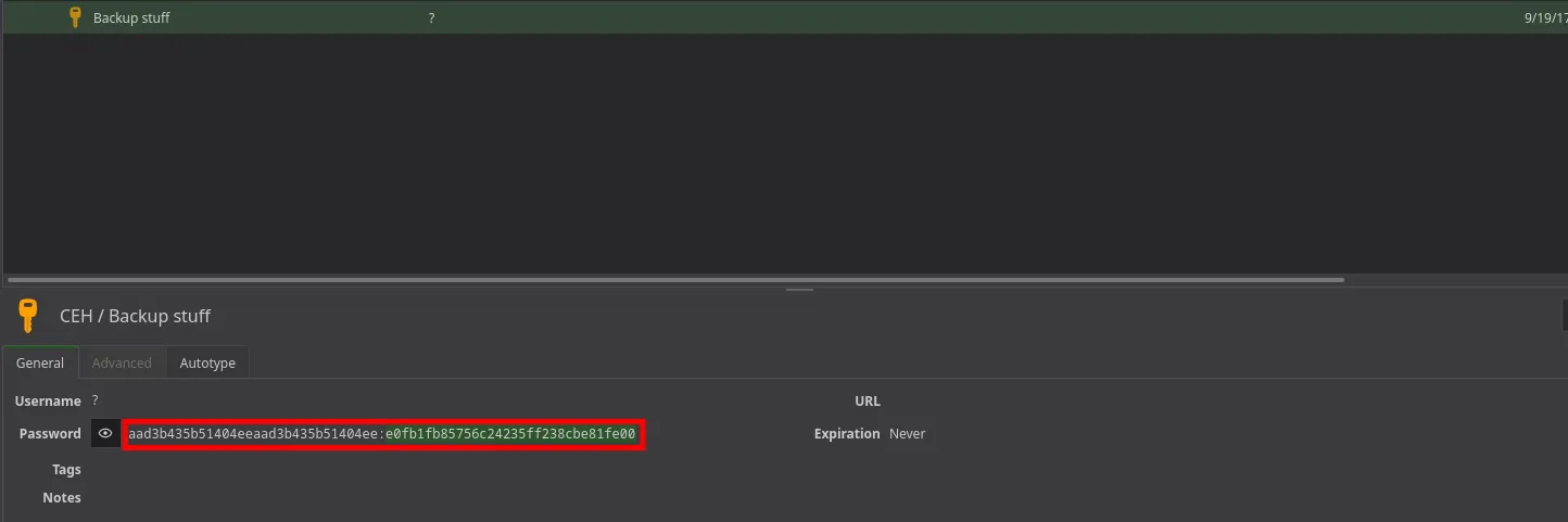 Administrator NTLM Hash